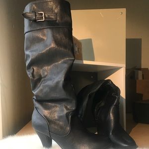 Knee high black boots
